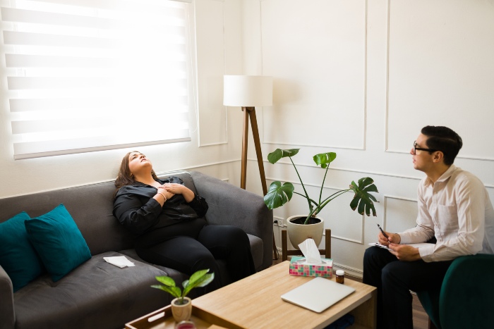 Therapist helping patient to process trauma